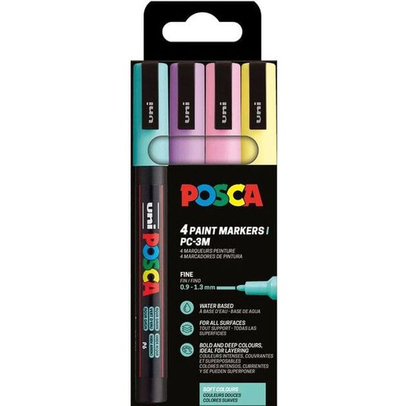 POSCA PC-3M 4τμχ Παστέλ Χρώματα