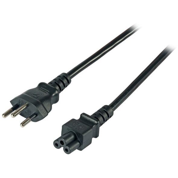 EFB Netzkabel Schweiz Typ 12 - C5 180°,sw,1.8m,3x0.75mm