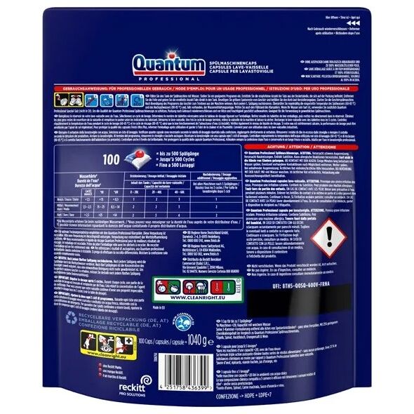 Quantum PROFESSIONAL – Kapsułki do zmywarek - 100 szt.
