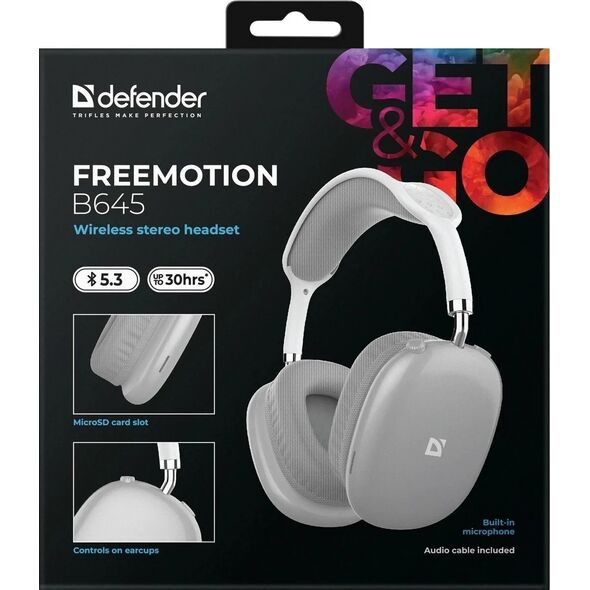 Słuchawki Bluetooth DEFENDER FreeMotion B645 Szare MP3 30h