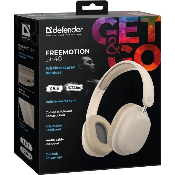 Słuchawki Bluetooth DEFENDER FreeMotion B640 Beżowe 22h