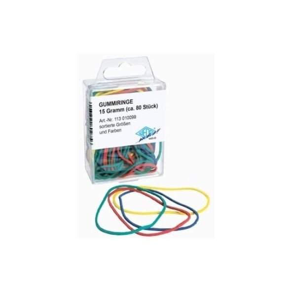 WEDO Gummiringe sortiert in Farbe und Größe in SB-Dose 5Stk