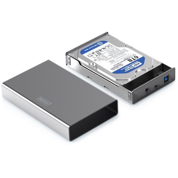 Obudowa USB 3.0 na dysk SSD/HDD 3.5 SATA III max. 16 TB z zasilaczem, aluminiowa