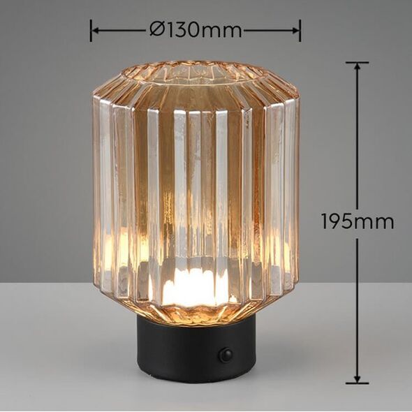 Table LED lamp REALITY LORD 1.5W 3000K 100lm rechargeable black/gold O13x19cm