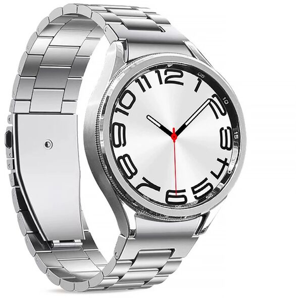 PASEK PURO METAL ZE STALI NIERDZEWNEJ DO SAMSUNG GALAXY WATCH 4 / 4 CLASSIC / 5 / 5 PRO / 6 / 6 CLASSIC - SREBRNY