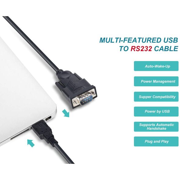 Equip Adapter USB-A -> Seriell RS232-DB9 St/St 1.50m sw