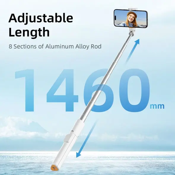 Kijek Tech-Protect L09S Bluetooth Selfie Stick Tripod White