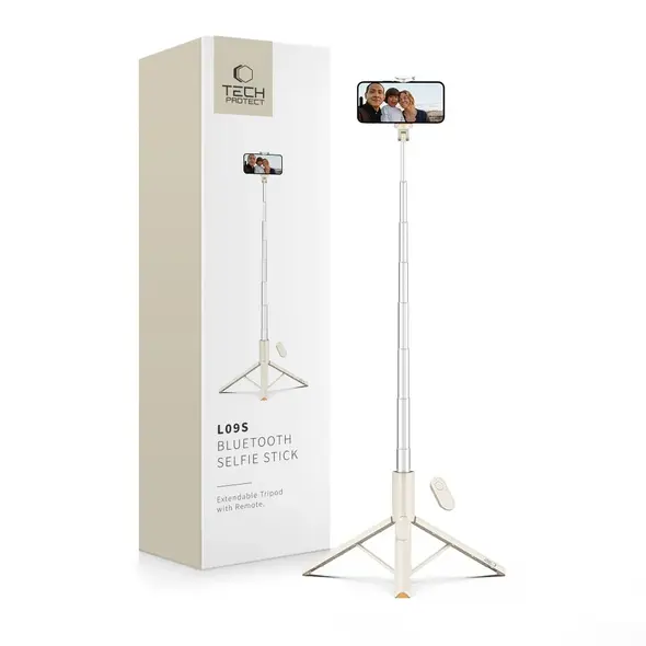Kijek Tech-Protect L09S Bluetooth Selfie Stick Tripod Beige