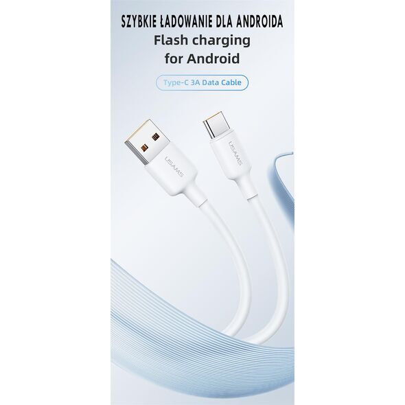 Kabel USAMS US-SJ603 U84 3A USB-C do USB-A 3m biały
