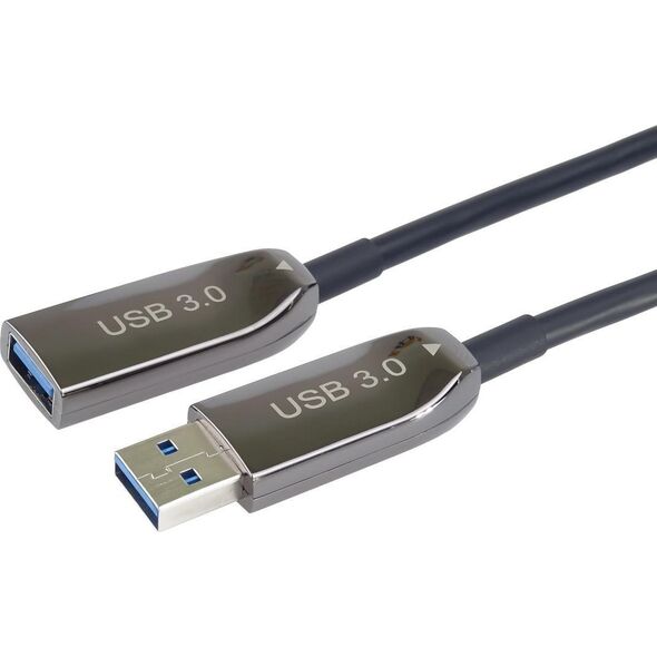 Kabel USB PremiumCord USB-A - USB-A 20 m Czarny (ku3opt20)