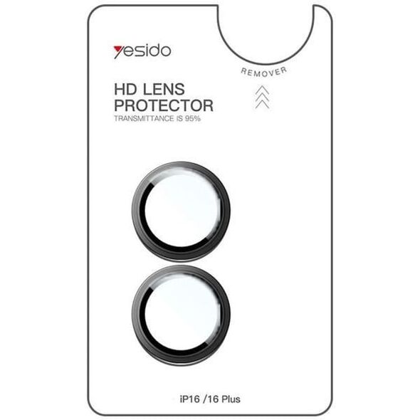 yesido Προστατευτικό Φακού WB54 iPhone 16 / 16 Plus, ΜΑΥΡΟ / CZARNY