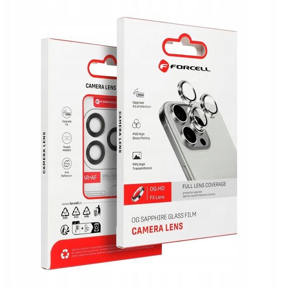 Szkło hartowane Forcell Premium do aparatu - do iPhone 13 / 13 Mini Srebrny