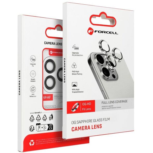 Szkło hartowane Forcell Premium do aparatu - do iPhone 15 Pro / 15 Pro Max Tytan Niebieski