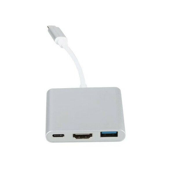 PLATINET MEDIA HUB USB-C 3.2 GEN1 5GB/S 3IN1 HDMI 4K USB-A 3.2 USB-C PD 100W ALUMINUM [46241]