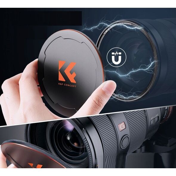 Zestaw 3w1 Filtr Polaryzacyjny Cpl Pierścień Magnetyczny Dekielek K&f 55 Mm / Sku.1702