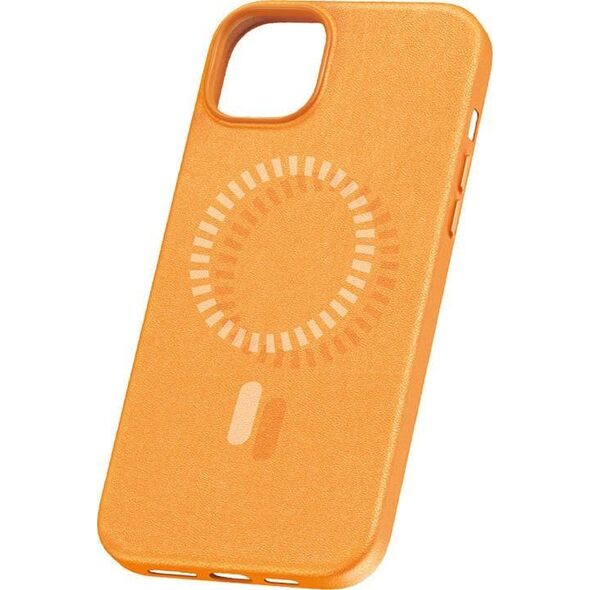 Baseus Magnetyczne Etui na telefon iPhone 15 Plus Baseus Fauxther Series (Pomarańczowe)