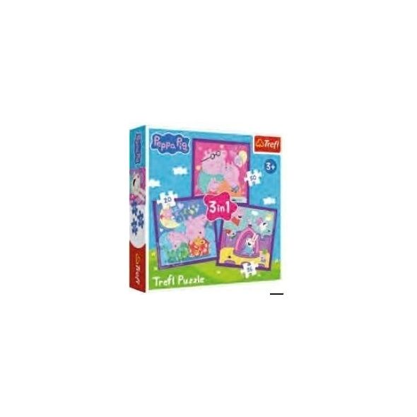 Puzzle 3w1 Zwyczaje świnki Peppy TREFL