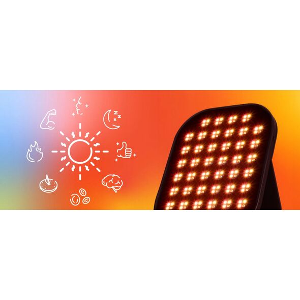 Panel LED z funkcją światła IR Humanas LumiCare - czarny