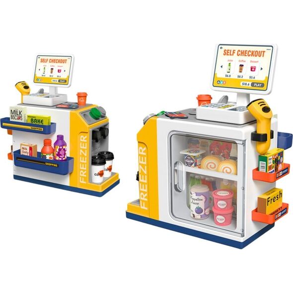 LeanToys Zestaw Supermarket Kasa Fiskalna Skaner Światła I Dźwięki