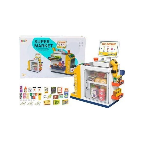 LeanToys Zestaw Supermarket Kasa Fiskalna Skaner Światła I Dźwięki