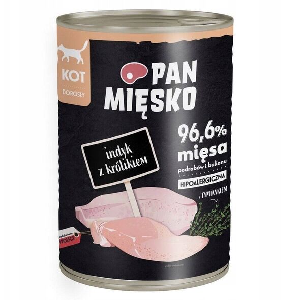 Karma mokra dla kota Indyk z królikiem (dorosły) 400g
