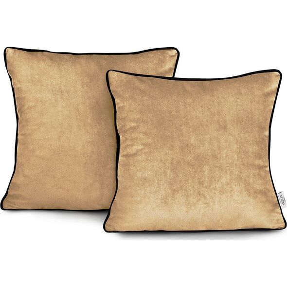 AmeliaHome CUS/AH/VELVET/MUSTARD/PIPING/45X45*2