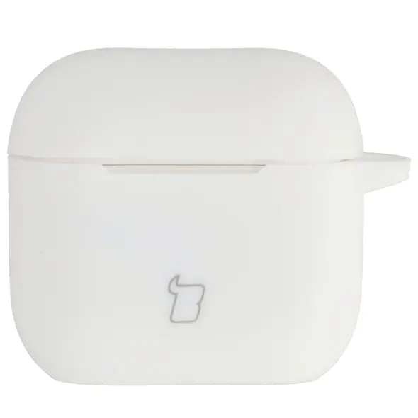 Silikonowe etui z karabińczykiem Bizon Case Headphone Silicone do Apple AirPods 4 białe