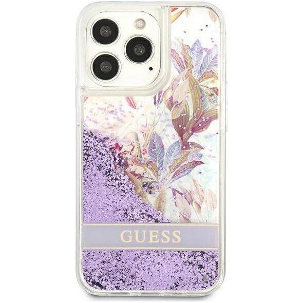 Guess Guess GUHCP13XLFLSU iPhone 13 Pro Max 6,7" fioletowy/purple hardcase Flower Liquid Glitter