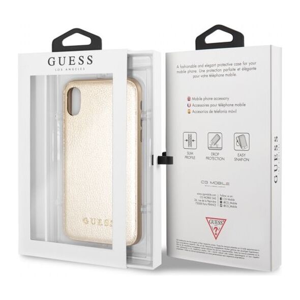 Guess Guess GUHCI65IGLGO iPhone Xs Max gold /złoty hard case Iridescent