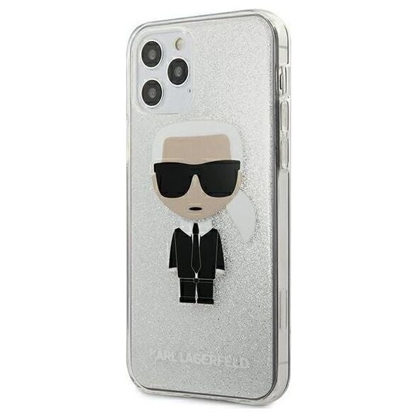 Karl Lagerfeld Karl Lagerfeld KLHCP12MPCUTRIKSL iPhone 12/12 Pro 6,1" srebrny/silver hardcase Glitter Ikonik Karl
