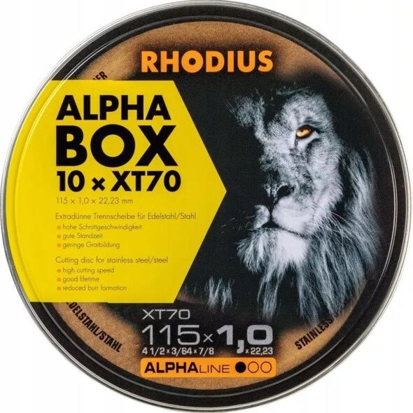 Rhodius XT70 BOX 208226 Δίσκος κοπής ευθύς 125 mm 22.23 mm 10 τεμ