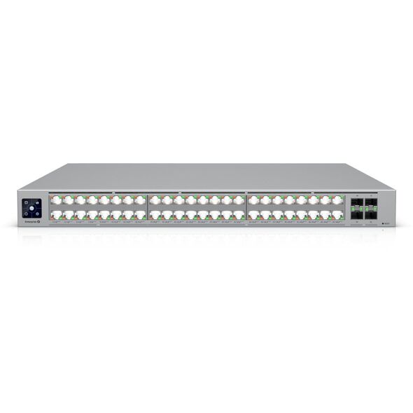 Ubiquiti Switch UniFi 16x2.5G RJ45/32x10G RJ45/4xSFP28 Managed PoE+++ 2150W 19" Rack-Mountable, 1,3" Touchscreen