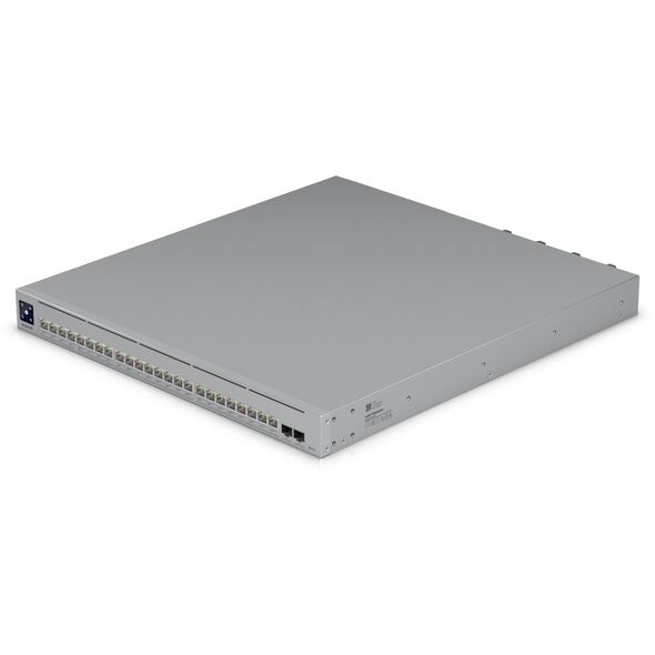 Ubiquiti network switch ECS-24-PoE-EU Enterprise-grade 24-port, Layer 3 Etherlighting PoE+++ switch with high-capacity 10 GbE RJ45 and 25G SFP28 connections for high availability system design, (16) 10 GbE, (8) 2.5 GbE ports, all PoE+++ (90W capable,