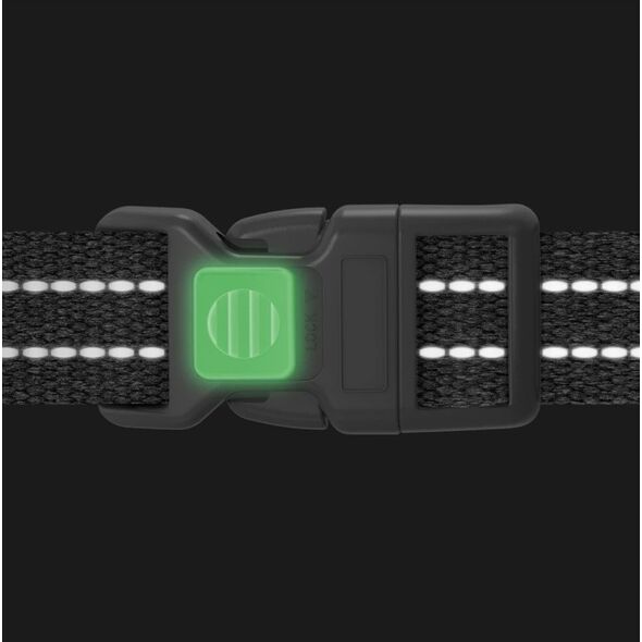Collar WauDog Re-Cotton Szelki z rączką z regenerowanej bawełny anatomiczne w kształcie litery H, odblaskowe z QR-paszportem, plastikowy fastex, L jasnozielone