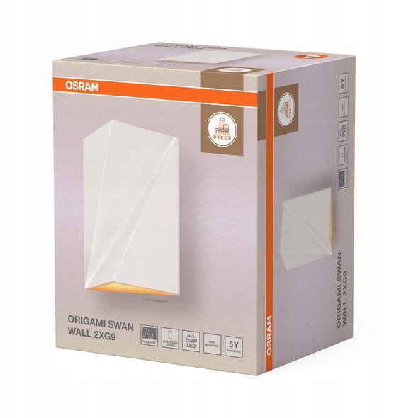 Wall lamp OSRAM DECOR ORIGAMI 2xG9 max 3W white plaster paintable 15x11x20cm
