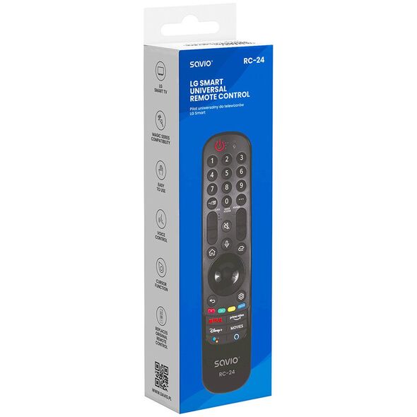 SAVIO PILOT UNIWERSALNY/ZAMIENNIK DO TV LG - SMART TV RC-24