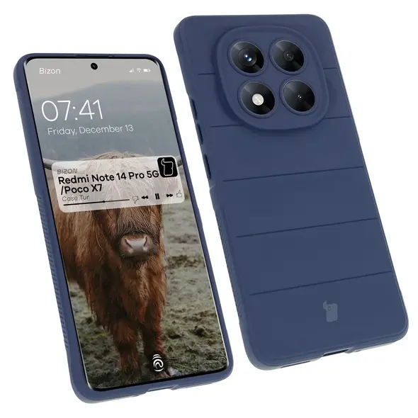Pancerne etui Bizon Case Tur do Xiaomi Redmi Note 14 Pro 5G / Poco X7 granatowe