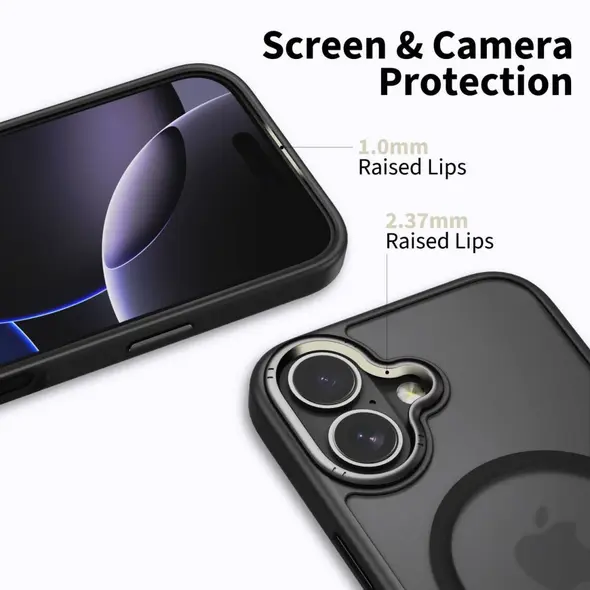 Etui Tech-Protect MagEdge MagSafe do Apple iPhone 17 Matte Black/gunmetal