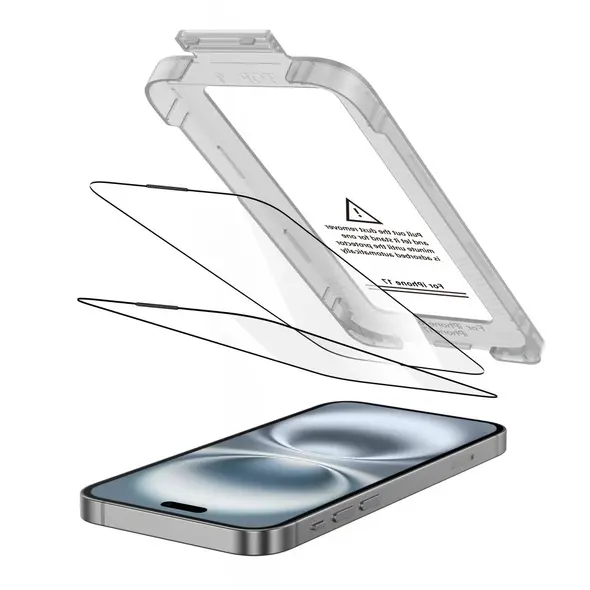 Szkło hartowane Tech-Protect Quick Set+ do Apple iPhone 17 Black [2 PACK]