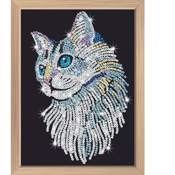 M-CAB KITFIX DIY set Sequin Art Blue Premium White Cat