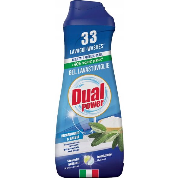 Dual Power Żel do zmywarki All in One Soda i Szałwia 660 ml