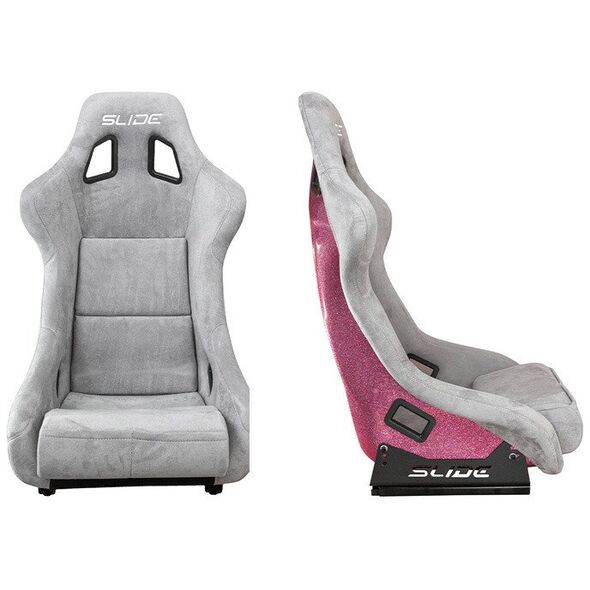 Fotel sportowy SLIDE KS2 Premium Light Beige Welur Light Pink Glitter
