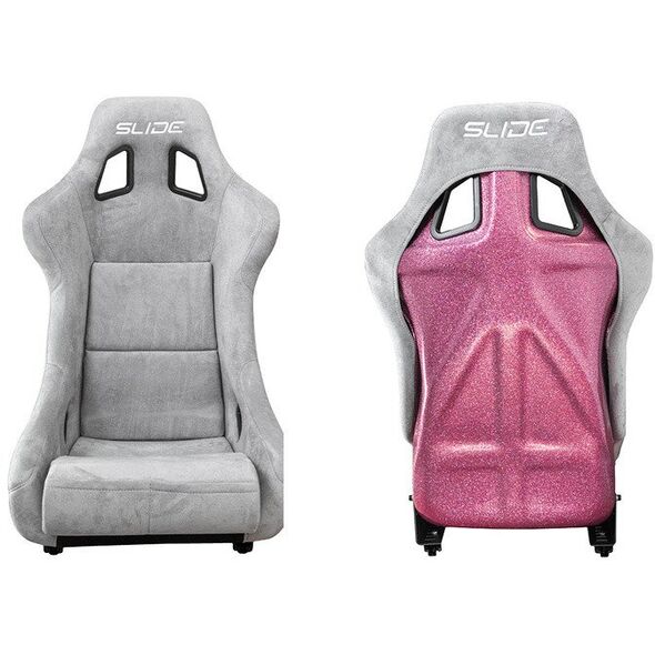 Fotel sportowy SLIDE KS2 Premium Light Beige Welur Light Pink Glitter
