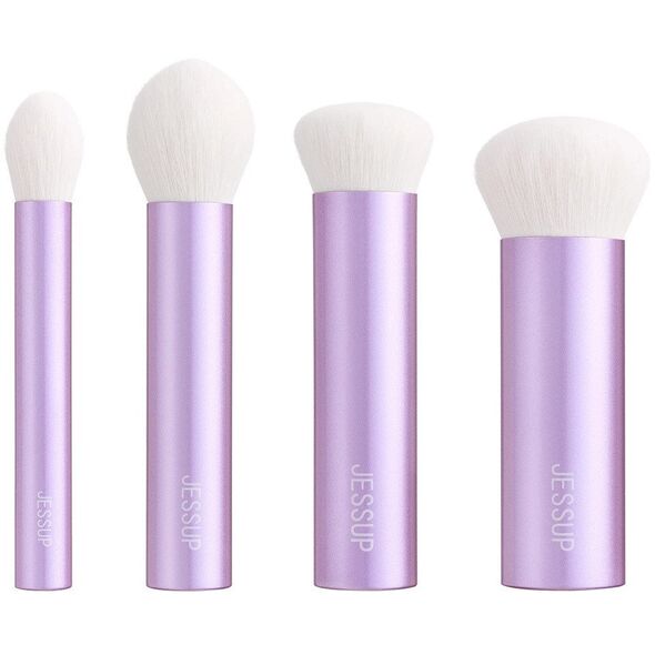 JESSUP Luxury Purple Kabuki Face Brush zestaw pędzli do makijażu T517 4szt.