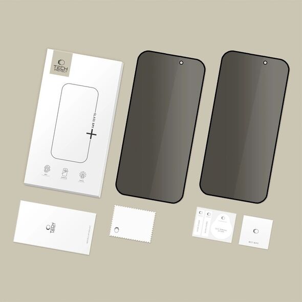 SZKŁO PRYWATYZUJĄCE TECH-PROTECT GLASS SPY+ 2-PACK IPHONE 16 PRO MAX / 17 PRO MAX PRIVACY