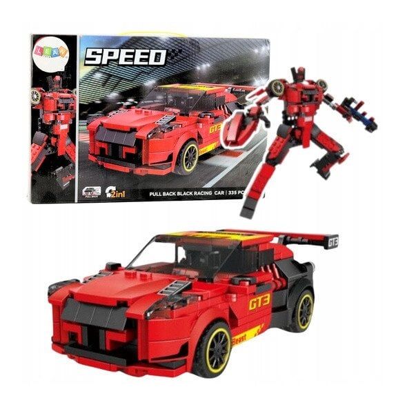 Klocki Konstrukcyjne Robot Auto 2w1 GT3 Czerwony 335 el.