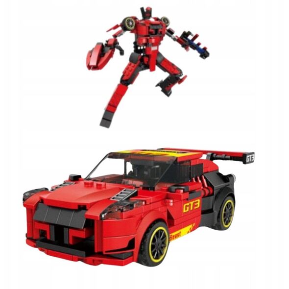 Klocki Konstrukcyjne Robot Auto 2w1 GT3 Czerwony 335 el.