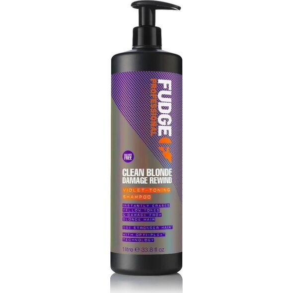 Fudge  FUDGE_Clean Blonde Damage Rewind Violet-Toning Shampoo regenerujący i tonujący szampon do włosów blond 1L