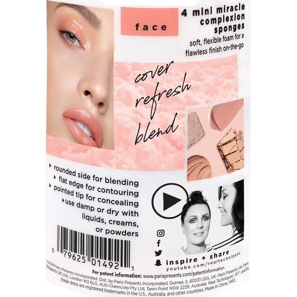 Real Techniques Gąbka do Makijażu Miracle Complexion Mini Real Techniques (4 pcs)