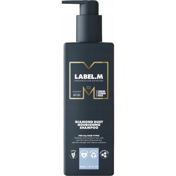 Label m Maitinantis plaukų šampūnas Label.m Diamond Dust, 300 ml